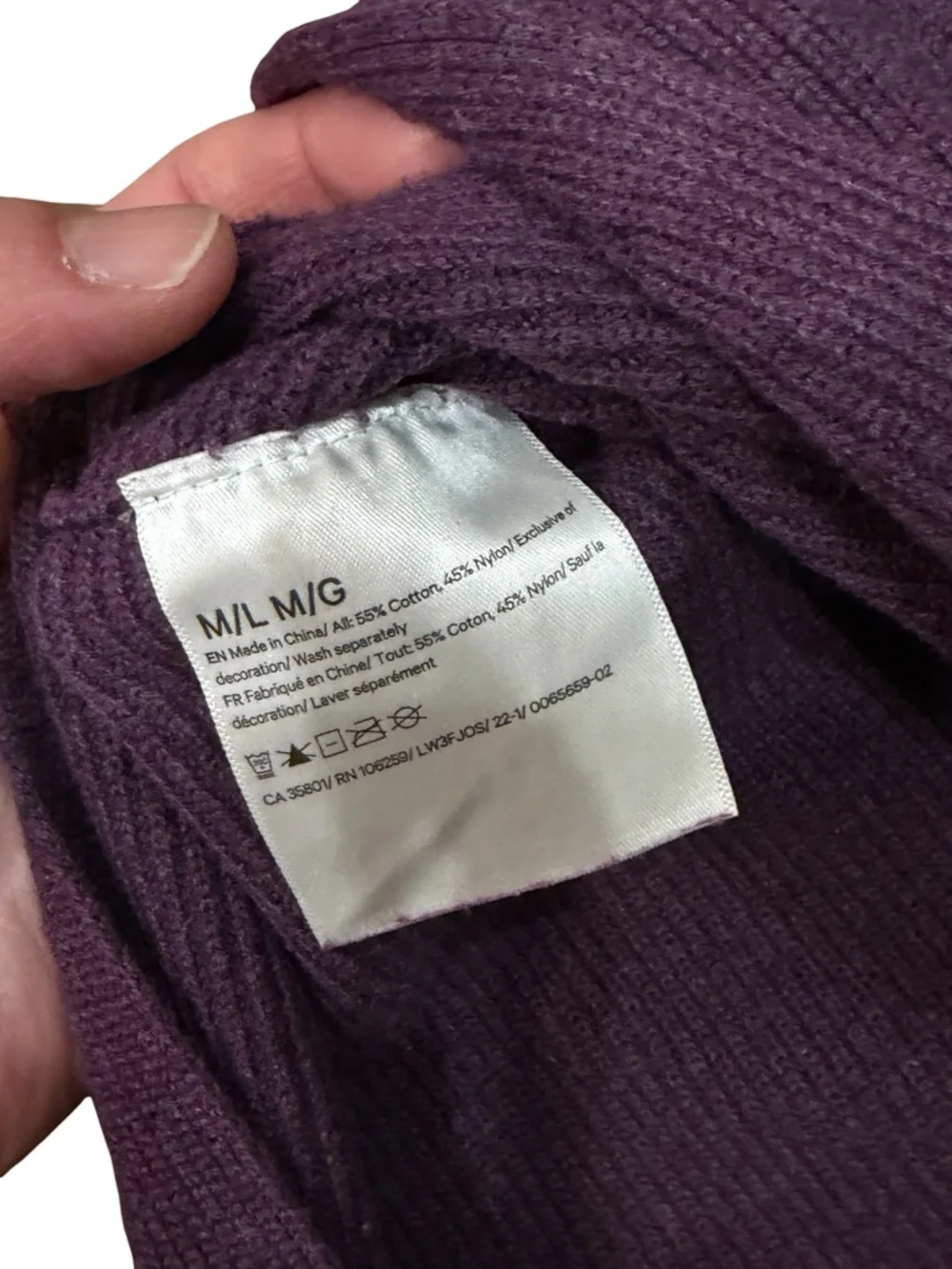 🌟 Lululemon Boxy Cotton-Blend Sweater Heathered Vintage Plum M/L - Picture 5 of 14